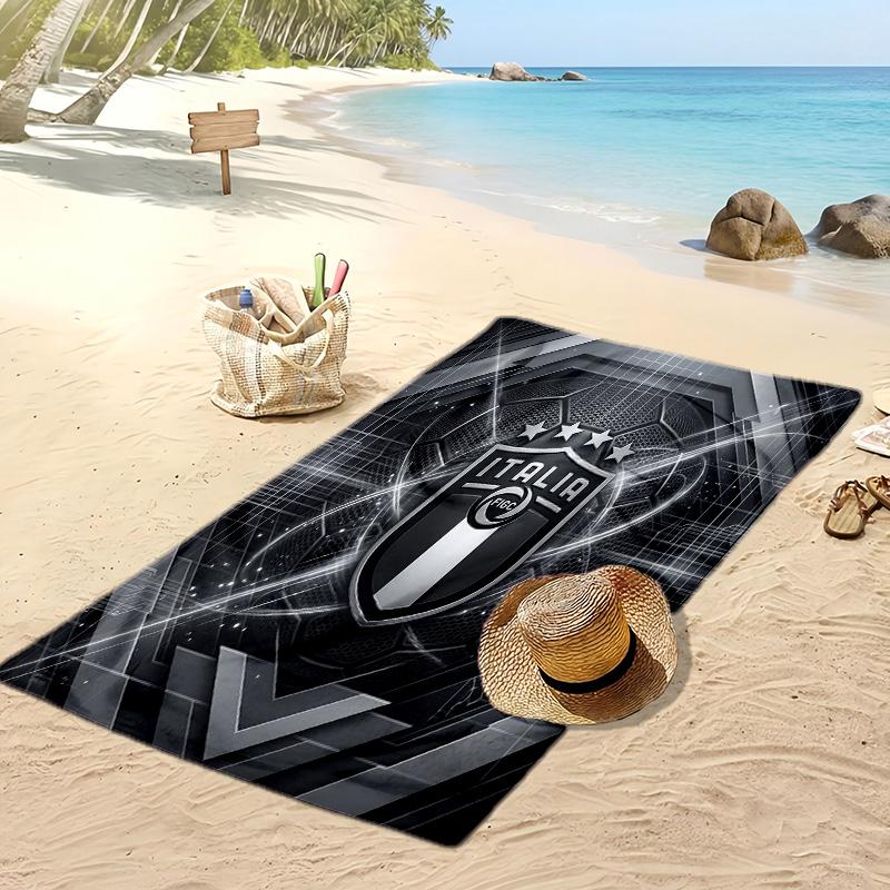 Italy Football Print Beach Towel Quick Dry Super Absorbent Soft Bath Towel for Swimming Beach Travel Fan Souvenir Gift