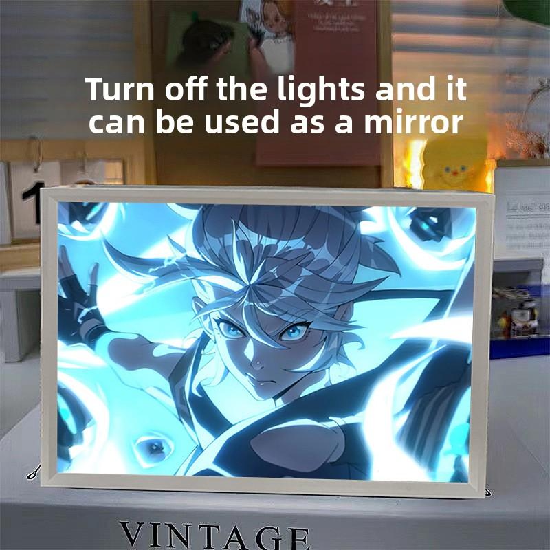 21cm/8.27in Valorant 3D Light Painting Acrylic Mirror White Led Night Game Peripherals Table Display Birthday Gift Home Decorate