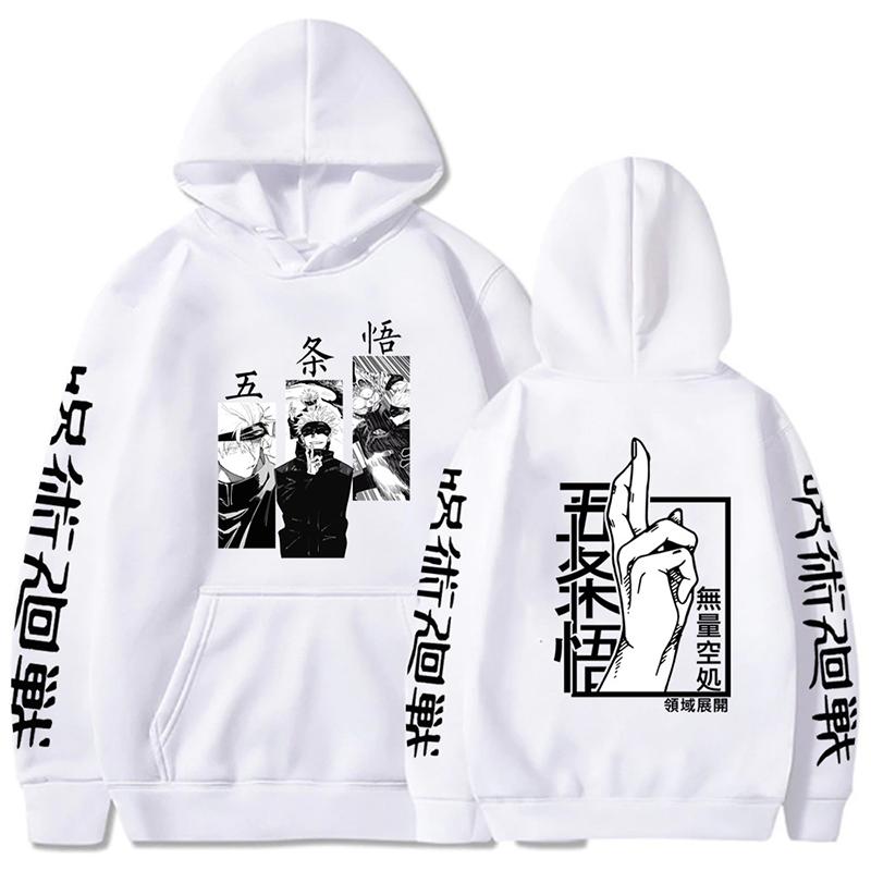 Jujutsu Kaisen Anime Hoodie Gojo Satoru Graphic Hoodies Vintage Oversized Hooded Hip Hop Long Sleeves Cotton Men Women Clothes
