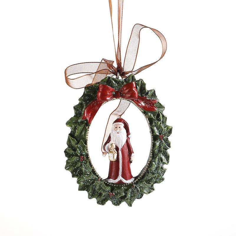 Colorful 3D Retro Bell Resin Ornament - American Cartoon Style Christmas Hanging Decoration
