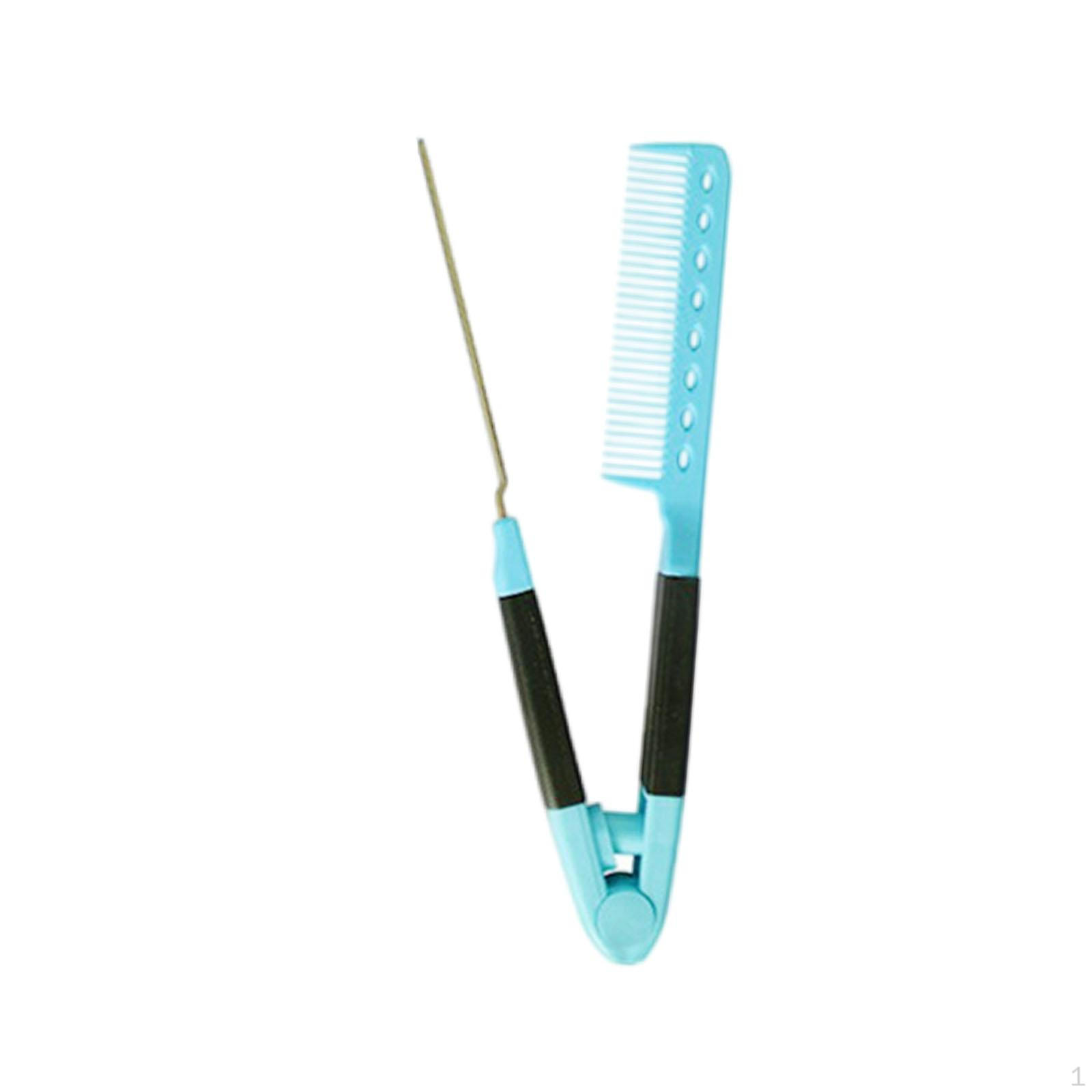 

Flat Straightening Comb Hair Straightener Styling Tool Heat Resistant PP Brush Suitable for синій