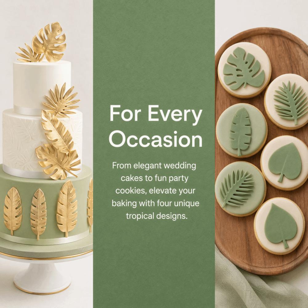 4PCS Leaf Fondant Cutters Non-Stick Cutting Mold Durable Leaf Cutters  Cake Decorating