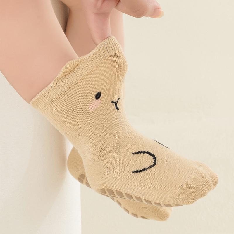 Kids Non-Slip Socks Cute Cartoon Pattern Baby Boys Girls Floor Socks Comfortable Breathable for Toddler Children Spring