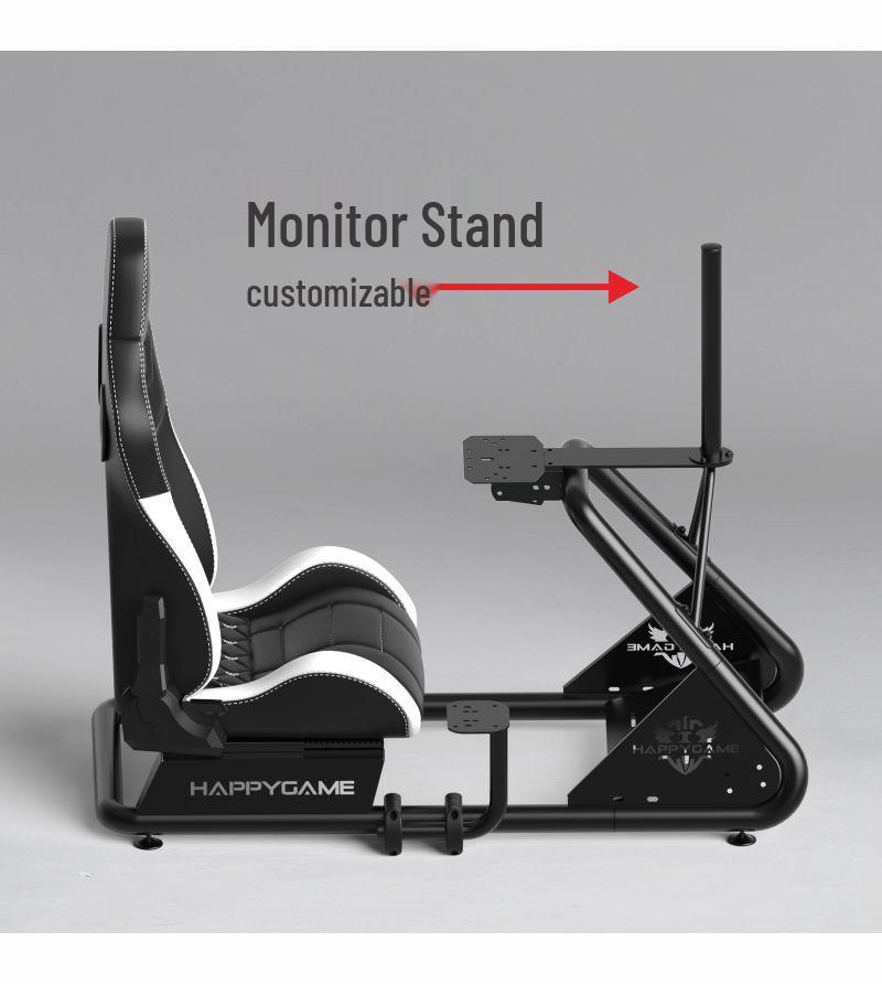 Zhongyao Racing Simulator Seat with Steering Wheel, Display, and Pedal Mounts