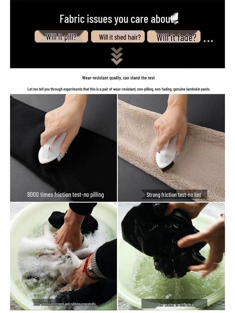 Pantaloni cu fermoar din lână de miel de iarnă pentru bărbați: Extra Gros, Larg cu Picior Drept pentru Căldură, Potrivit pentru Tineri, Persoane de Vârstă Mijlocie și Vârstnici