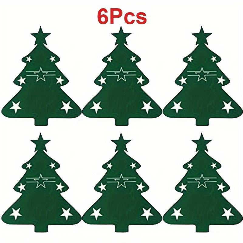 

6/12Pcs Christmas Tree Cutlery Holder Bags Knife Folk Holder Pockets Felt Tableware Decoration Dinner Flatware Silverware Covers