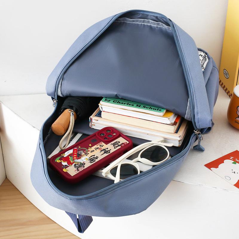 New Backpack Trendy Junior High School Students Four Piece School Bag Large Capacity Computer Bag Backpack