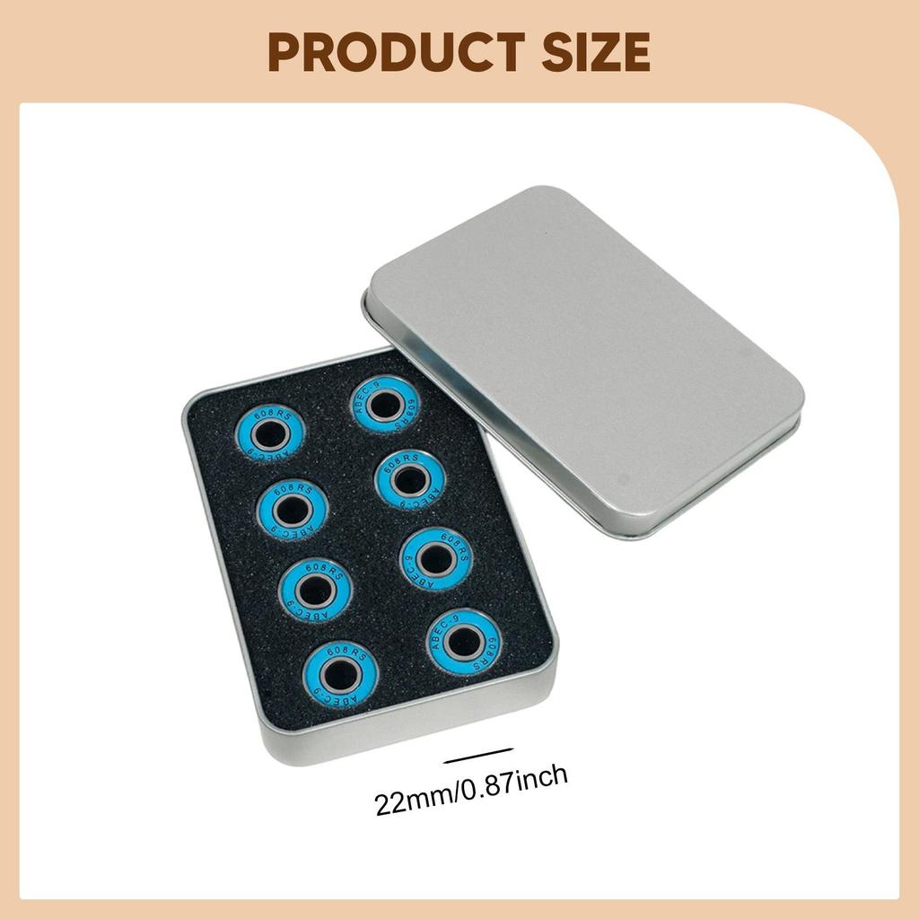 608RS9 Steel Skateboard Bearings, Highfunctional Replacement Parts for And Skating