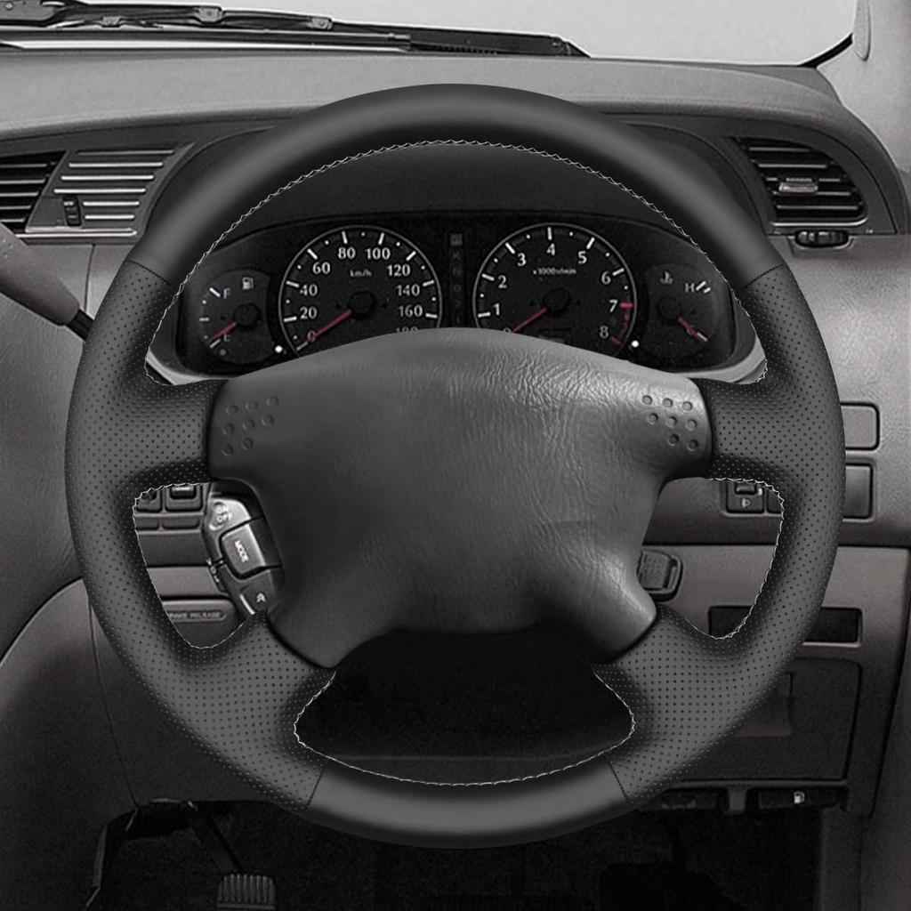 MEWANT Steering Wheel Cover Compatible with Toyota Tacoma 2001-2004 / Tundra 2001-2002 / Sequoia 2001-2002 Hand Sewn Microfiber Leather Car Steering