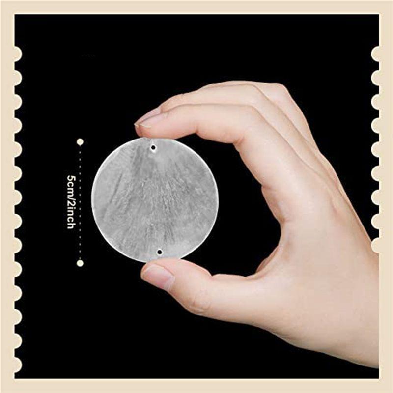 Aug. 300 Pcs 2 Inch Round Capiz Shells With 2 Holes Round Natural Shell White Shells For Wind Chimes Jewelry Making