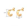 C-shaped Wide-plated Gold-plated Earrings Same Glossy Mini Earrings