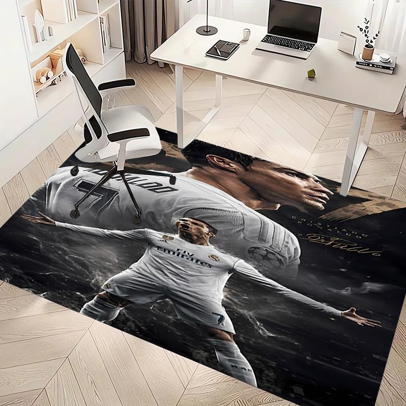 1pc Cristiano Ronaldo Print Area Rug - Soft, Washable Non-Slip Indoor Mat, Living Room, Home Office Decorative Rug,Office Decorative