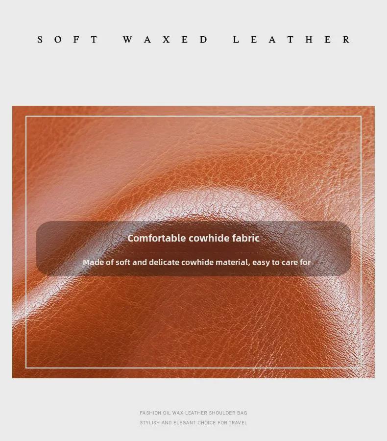 Echte leren damestas met grote capaciteit - 2024 schouder- en forenzentas