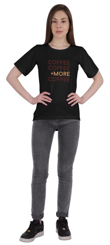 Inkmeso Women   Coffee Coffee  More Coffee   Graphic Coffee Lover Tee Tshirt