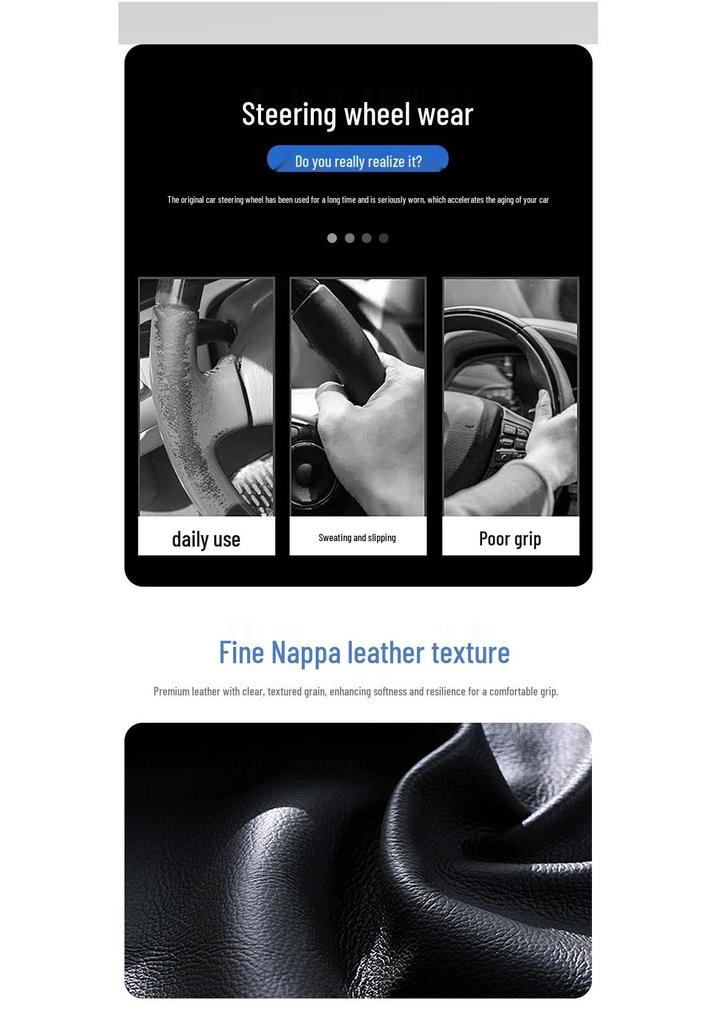 Capa de Volante para Peugeot 408X, 308, 301, 508, 3008: Ultra-Fino, Antiderrapante, Para Todas as Estações
