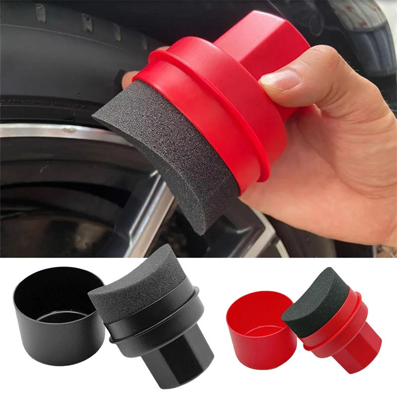 Car Tire Shine Applicator Brush Ergonomic Wax Applicator Pad Soft Shine Brush for Vehicles Portable Sponge for Tire Waxing Brush