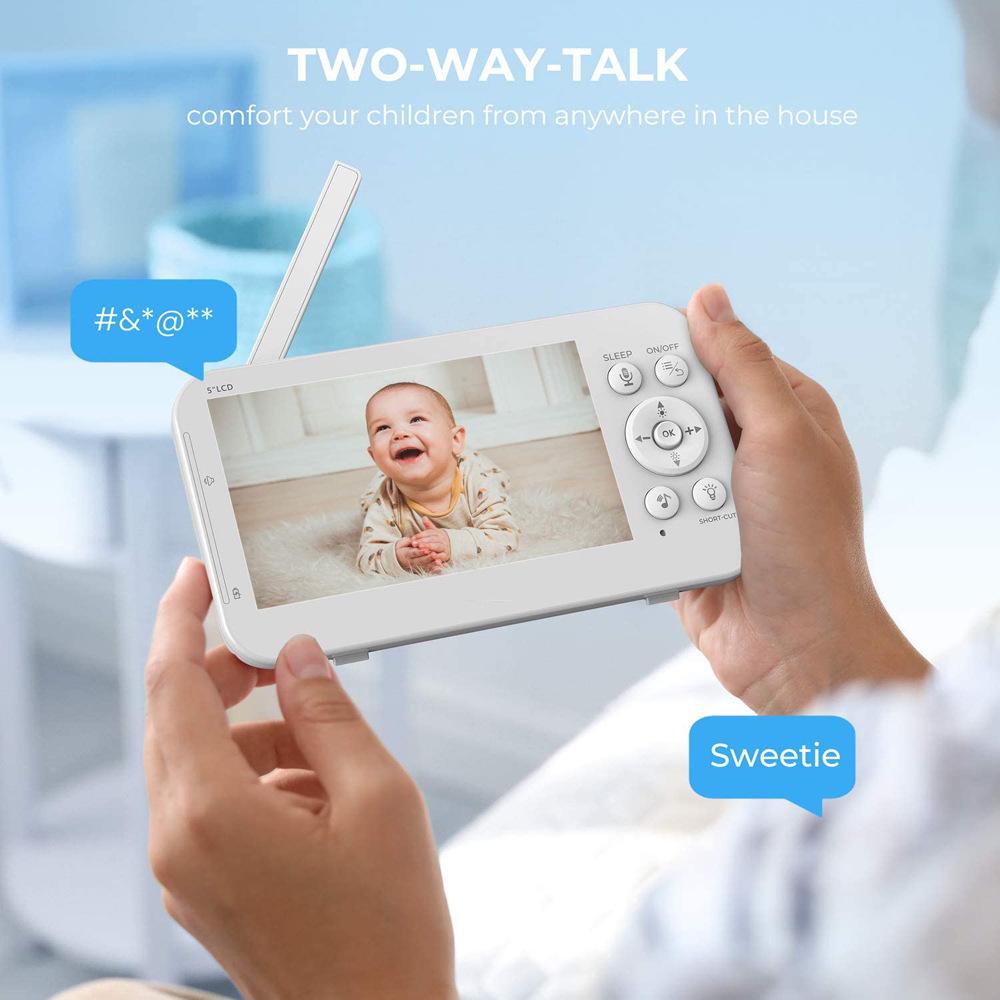 5-Inch Screen Baby Monitor - Childcare Surveillance Camera