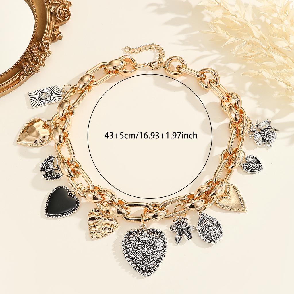 European and American Exaggerated Punk Alloy Love Luxury Women's Necklace