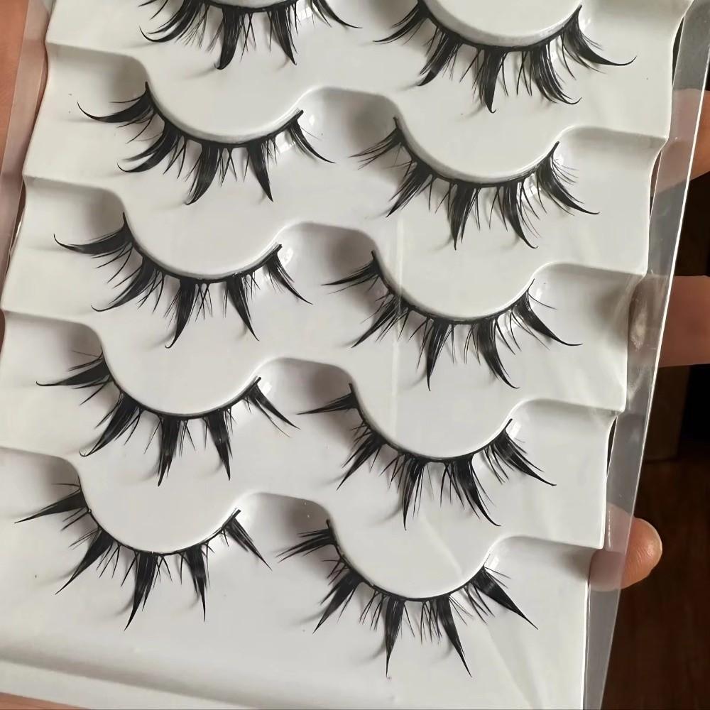 5Pairs/box 9-13MM DIY Lashes Extension Black Comic Eye Fake Eyelashes Daily