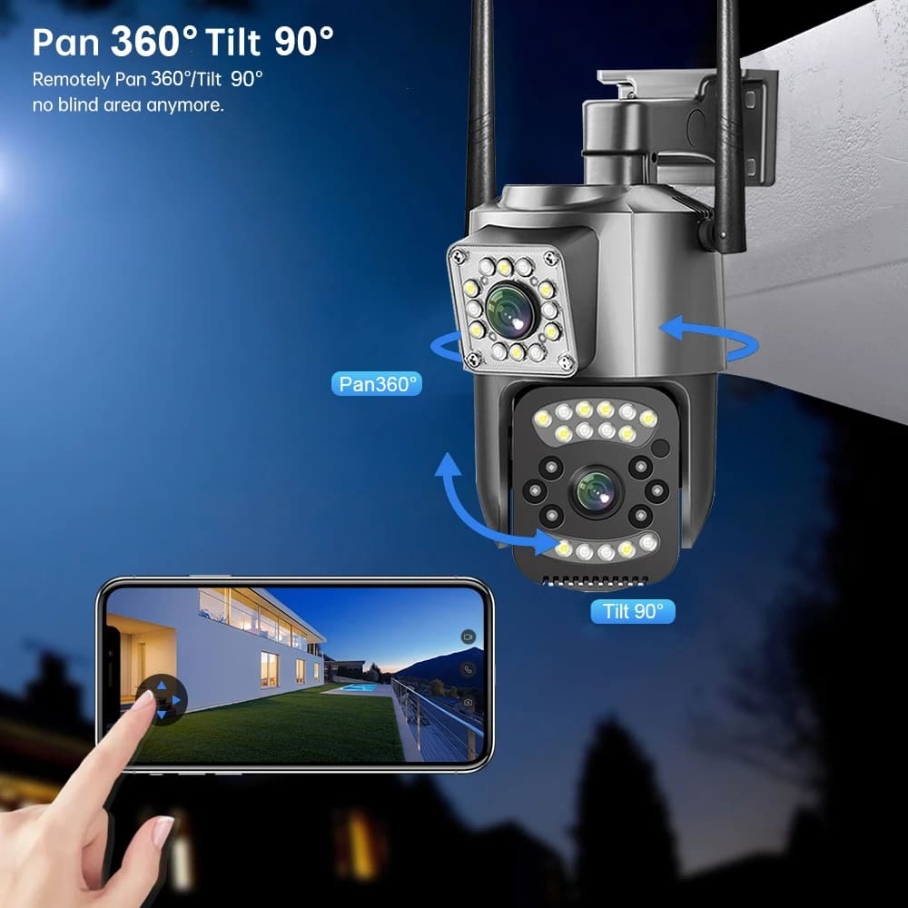 EU CCTV Camera V380 Pro 4K 8MP Wi-Fi 4G SIM Card Outdoor IP Security Camera Bidirectional Call Color Night Vision AI WiFi Camera