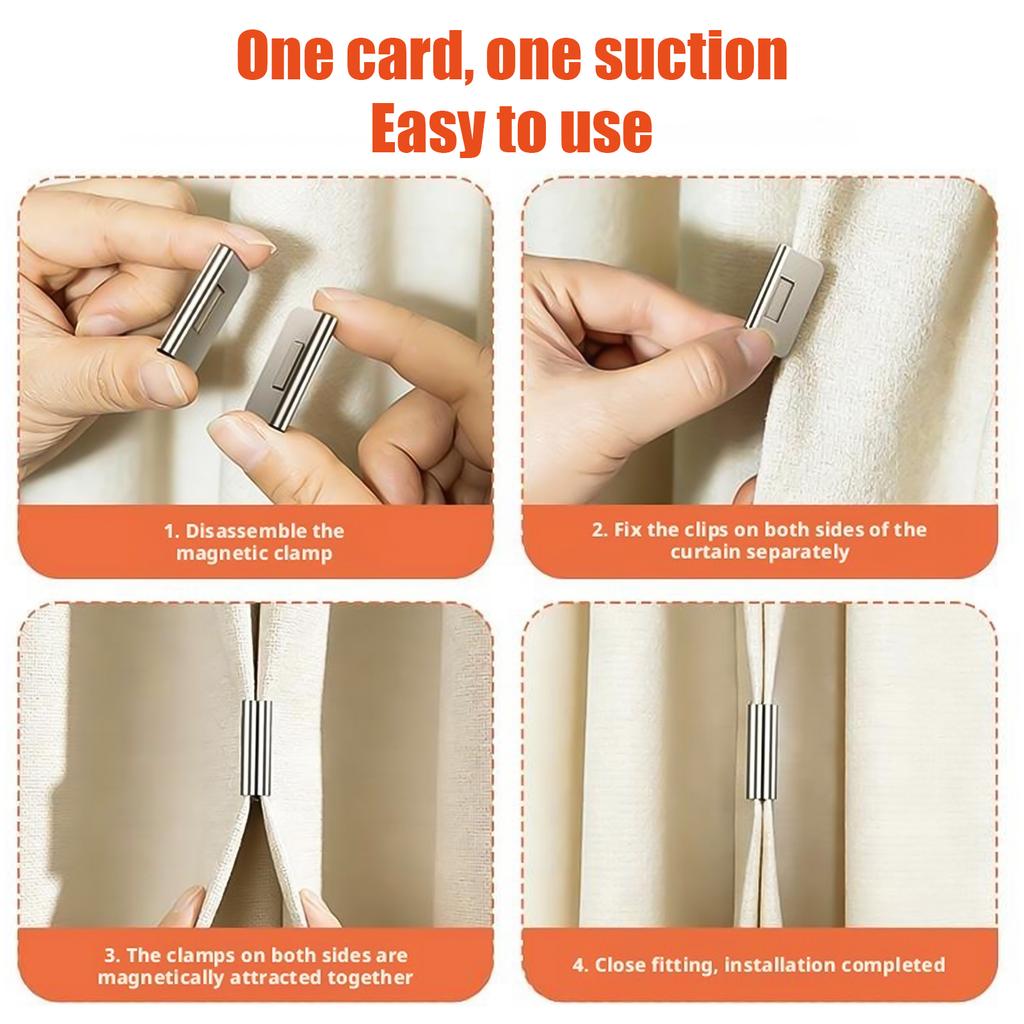 Strong Magnetic Curtain Clips,for Prevent Light Leaking Keep Curtain Closed for Home Bedroom Office Curtain Draperies