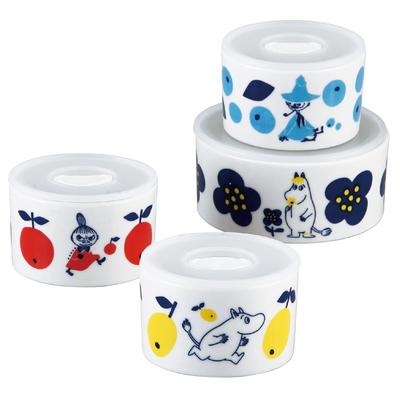 Yamaka Shoten MOOMIN Microwave Pack Storage Containers and Canisters M Microwave and Dishwasher Moomin Nordic Day Wedding Made In (S & Sizes) 4-Piece