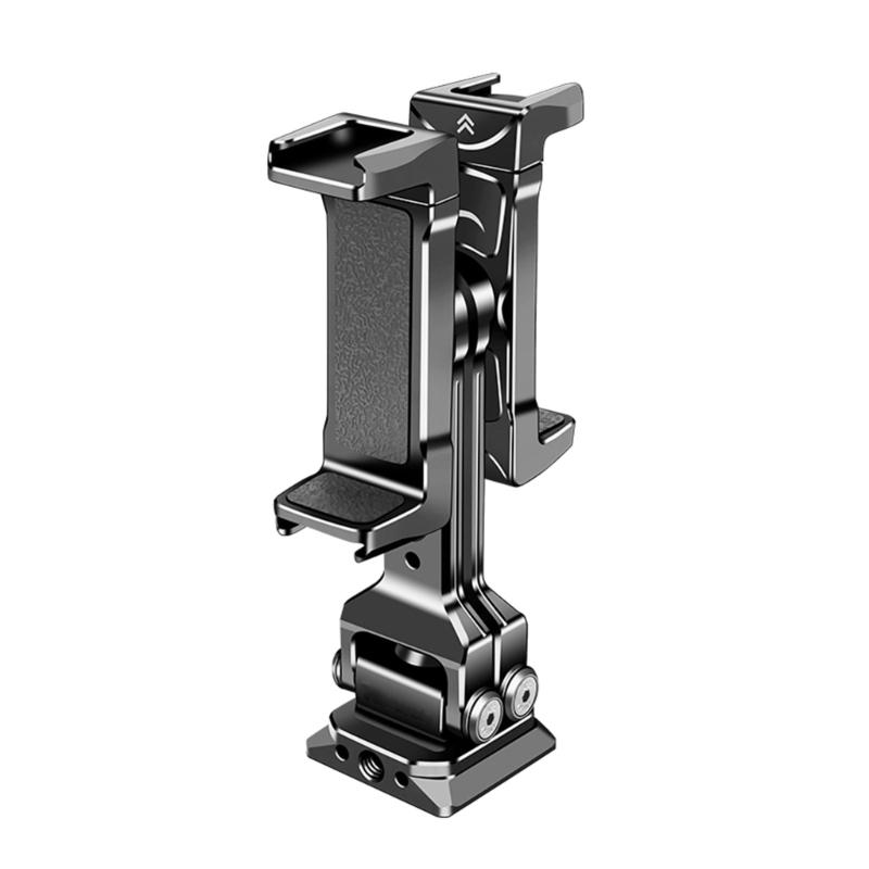 Phone Tripod Mount Adapter with for Arca Base Cold Shoes 3/8in 1/4in Screw Hole 360 Degree Rotatable Double Phone Clip