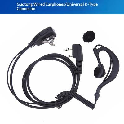 1 Peça Ptt Mic 1 Metro Gancho de Orelha Walkie Talkie Auricular Interfone Fone de Ouvido 2 Pinos Auricular Headset Para Uv5R/Kenwood/Hyt
