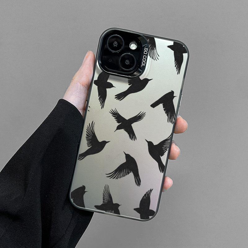 Birds In Flight Laser Phone Case For iPhone 13 Mini 14 Pro Max 16 15 Pro Max Plus 12 11 Pro Max Shockproof Back Cover Fundas