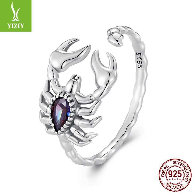 Personalized Retro Constellation Open Ring For Men And Women S925 Sterling Silver Charm Constellation Ring Jewelry