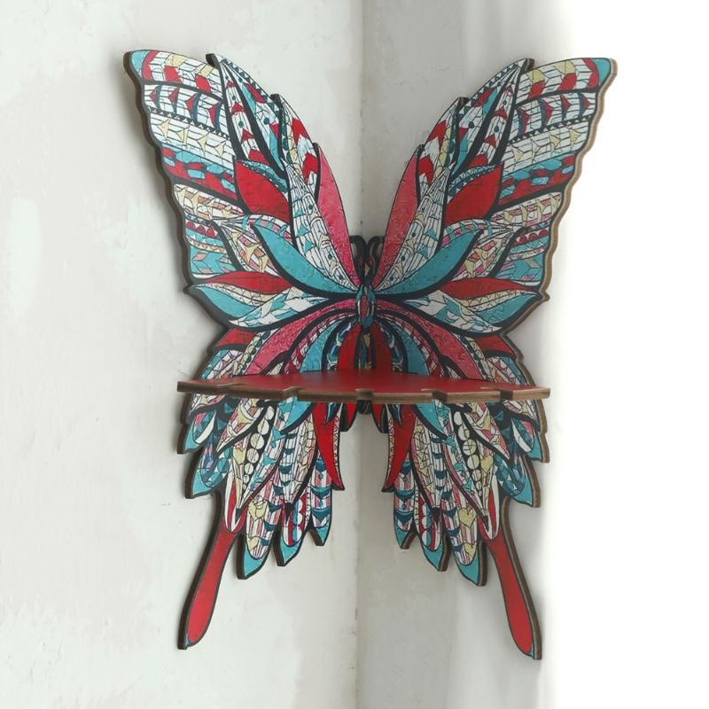 Colorful Butterfly Style Storage Rack Wooden Crafts for Place Aromatherapy Ornaments Home Decoration