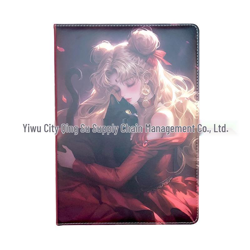 B5 Red Skirt Black Cat Anime Hardcover Leather Notebook A-232