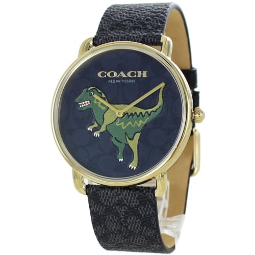 Coach Elliot Rexy Dinosaur Leather Strap Watch for Men and Women, 14602672