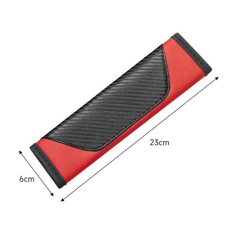 2Pcs Carbon Fiber Pattern Car Seat Belt Cover with Sponge Filling, Universal Synthetic Leather Shoulder Pad Protective Sleeve