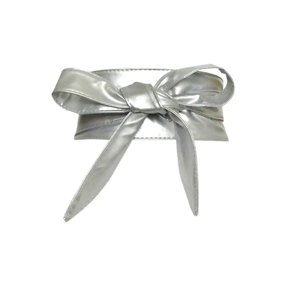 Luxury Slim Fit Simple Wrap Bowknot Leather Belt Ladies Dress Cummerbands Wide Waist Band Corset Waistband
