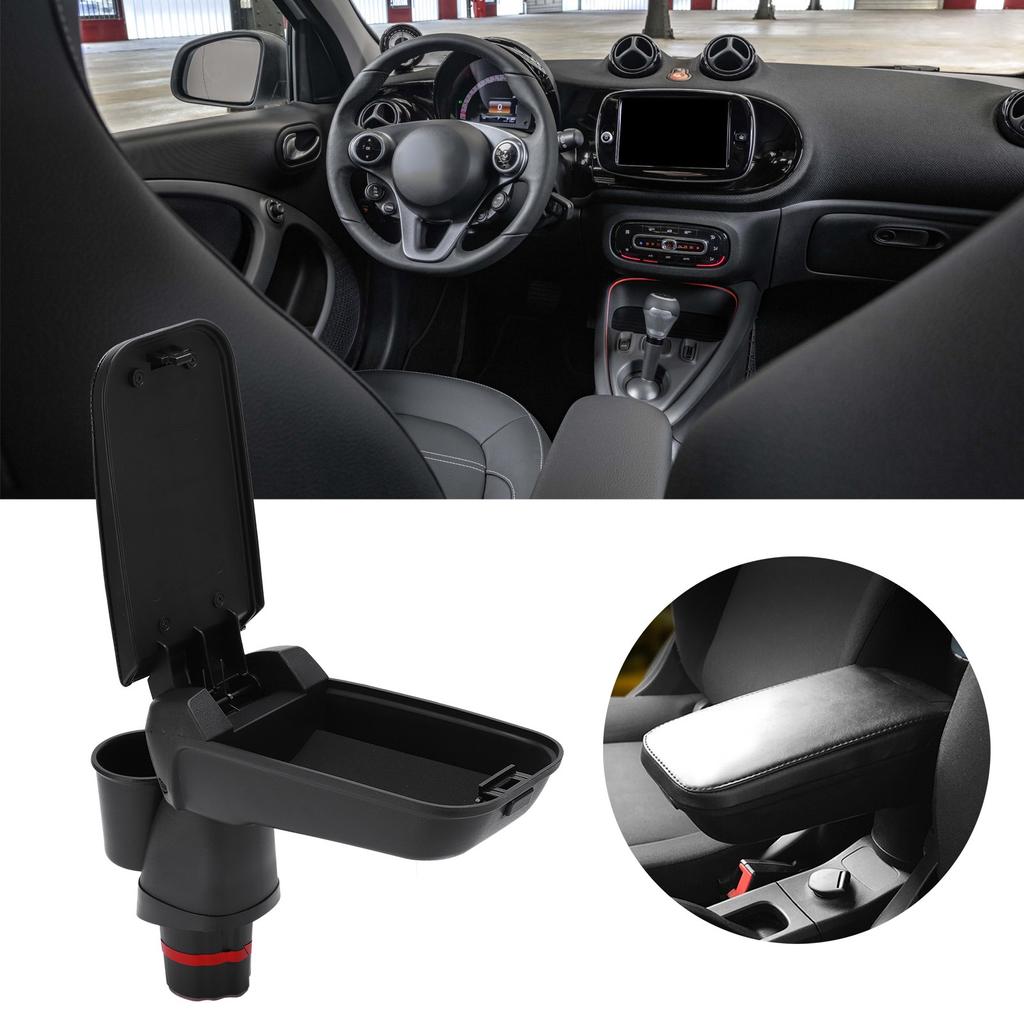 Water Cup Holder Car Cup Stand Central Armrest Box with Water Cup Holder Replacement for Mercedes Smart Fortwo Forfour 453 15-19