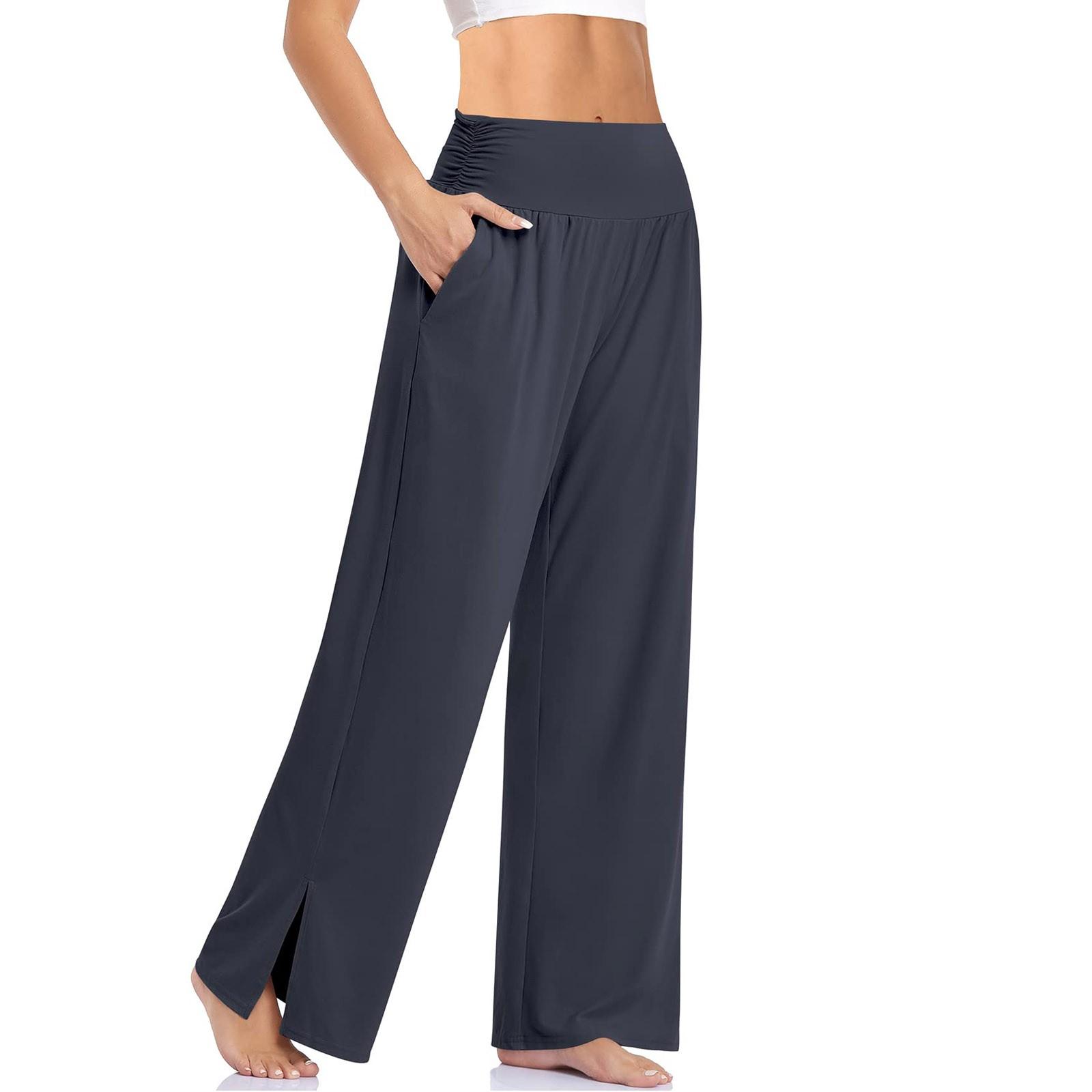 Women s Casual Fashion Color Elastic Band Loose Yoga Pants Casual Pants XL
