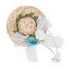 Pet Sombrero Hat Mini Straw Hat Pets Birthday Party Hats with Flowers for Small and Medium