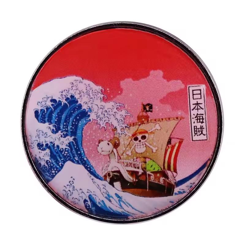 C7G Japan Anime One Piece Enamel Pin Monkey D Luffy Metal Cartoon Brooch Men Women's Brooches Cool Briefcase Badges Decorate