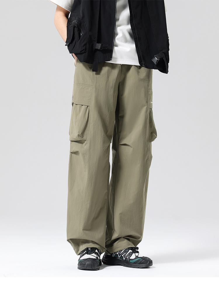 Workwear Multi Bag Outdoor Mountain Style Paratrooper Pants, Micro Elastic Straight Leg Men's Casual Pants