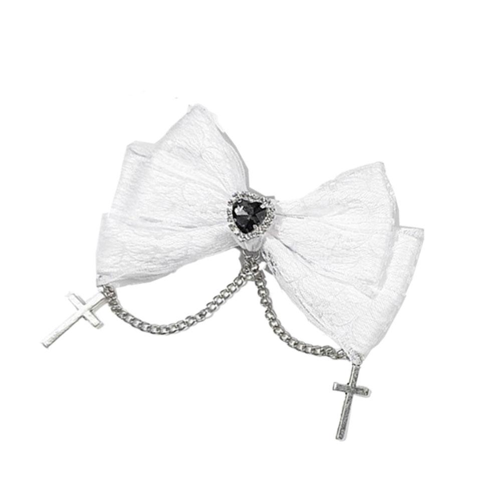 

1 шт. Готичний стиль бант шпилька для волосся милі круті аксесуари для волосся косплей чорний винно-червоний мереживо волосся кліпси-алігатори шпилька білий