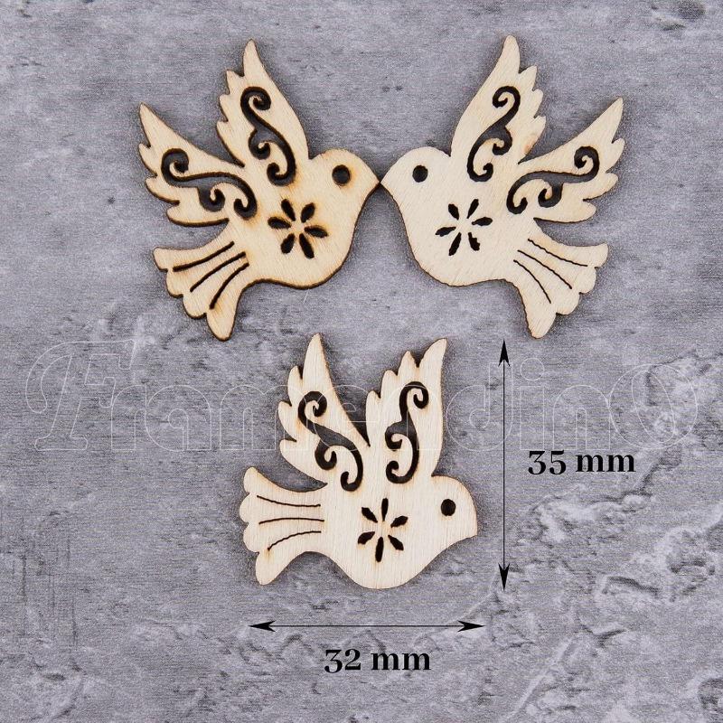20pcs/lot Unfinished Wooden Peace Dove Wood Cutouts Slices Craft Embellishment Bird Pigeon Shape Cutout for DIY Party Home Decor