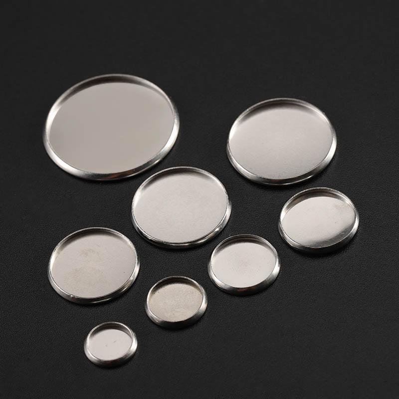 

30pcs Stainless Steel Round Cameo Base Fit 6-30mm Blank Settings Cabochon Base Bezel Tray DIY Bracelet Necklace Jewelry Making 6mm Base
