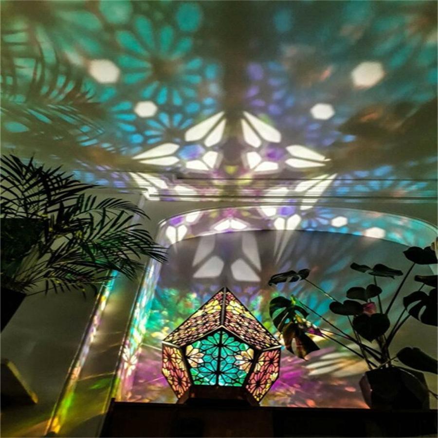 Bohemian Colorful Table Bedside Polar Star Starry Sky Floor Projection LED Lamp