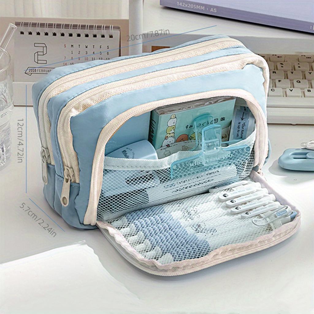 Kawaii pennskrin Stor kapacitet Estetisk pennfodral Hållare Väska Barnpennskrin Skolkontorsmaterial Koreanska kontorsmaterial