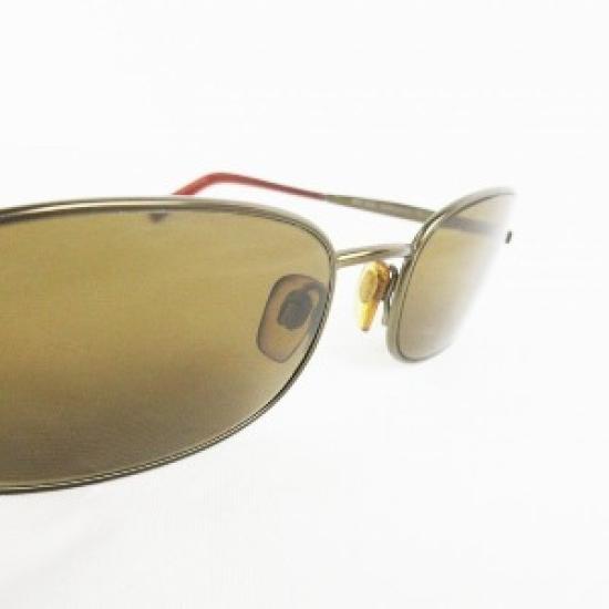 Used Giorgio Armani 671 Square Sunglasses, Metal Frame, Antique Gold with Brown Lenses, Vintage Designer Eyewear for Men and Women