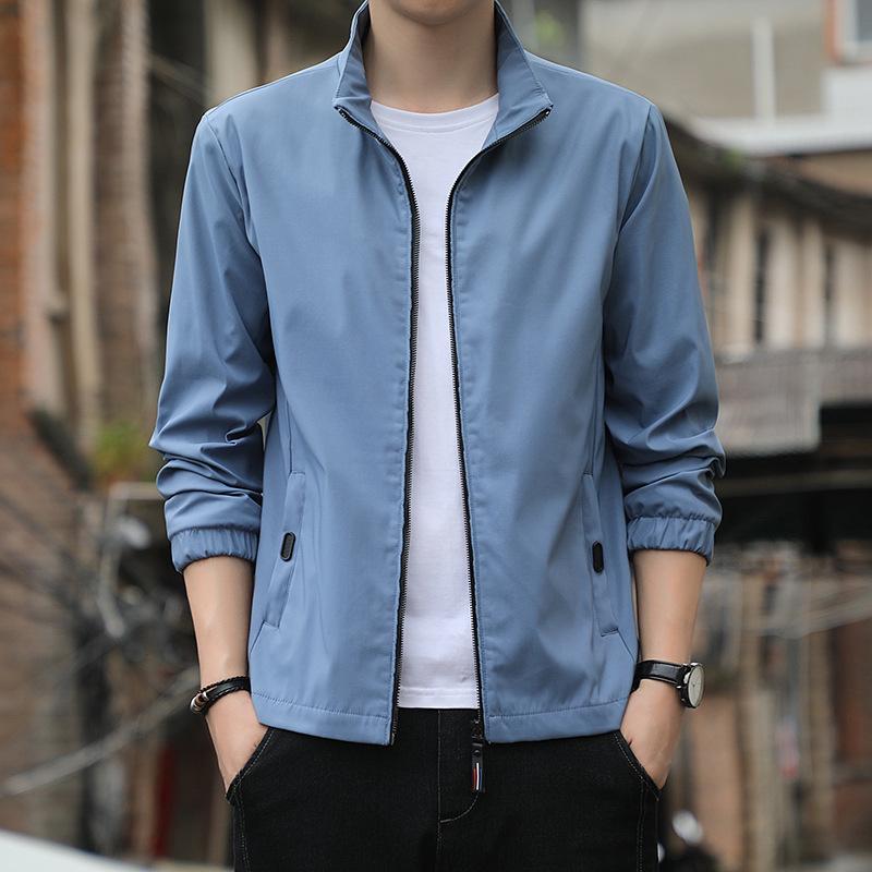 Solid Color Jacket Men's Stand-up Collar Spring Outfit New Style Men's Korean Style Slim Youth Versatile Casual Top Jacket