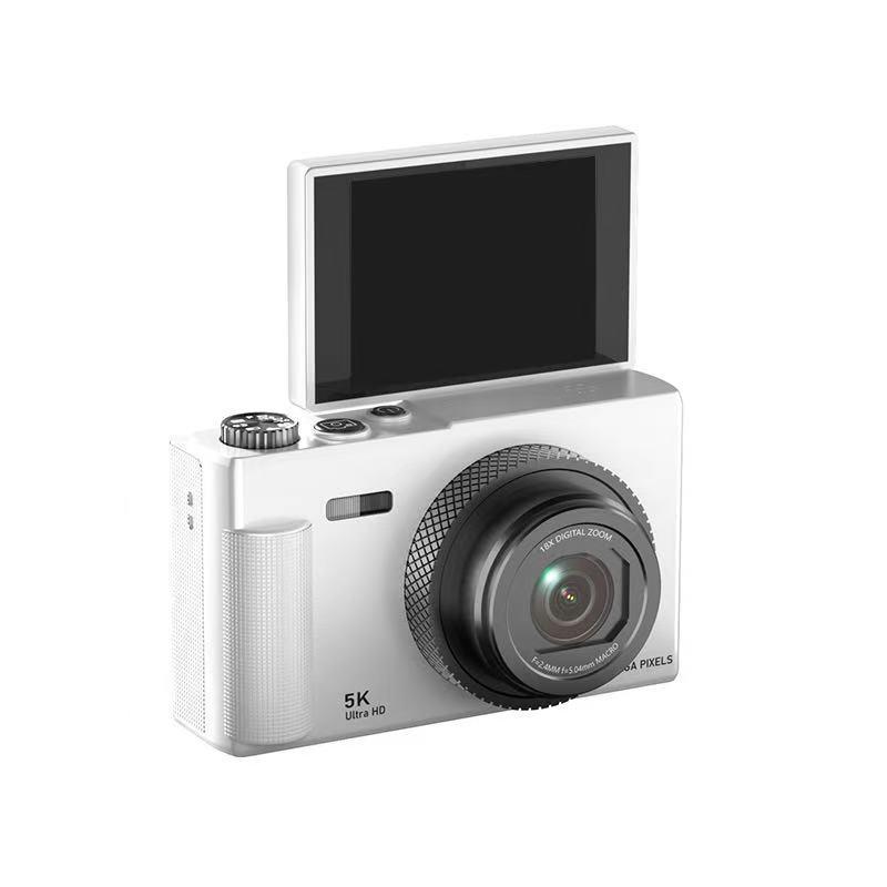 Retro 5K Mirrorless Digital Camera with Flip Screen and CCD Sensor for Students