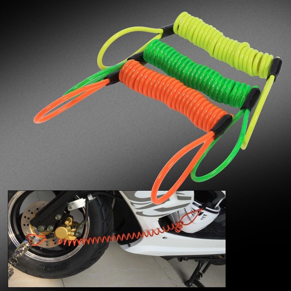 Disc Brake Lock Spring Reminder Cable Spring Coil Rope Max Length 1.25M Anti-Theft Key