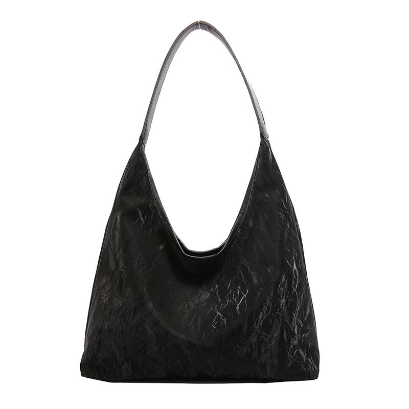 

2024 весна-лето новая модная повседневная сумка через плечо в корейском стиле ленивый модная сумка-тоут большой вместимости чёрный